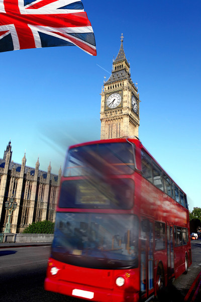 英国伦敦著名的红色双层大本钟
