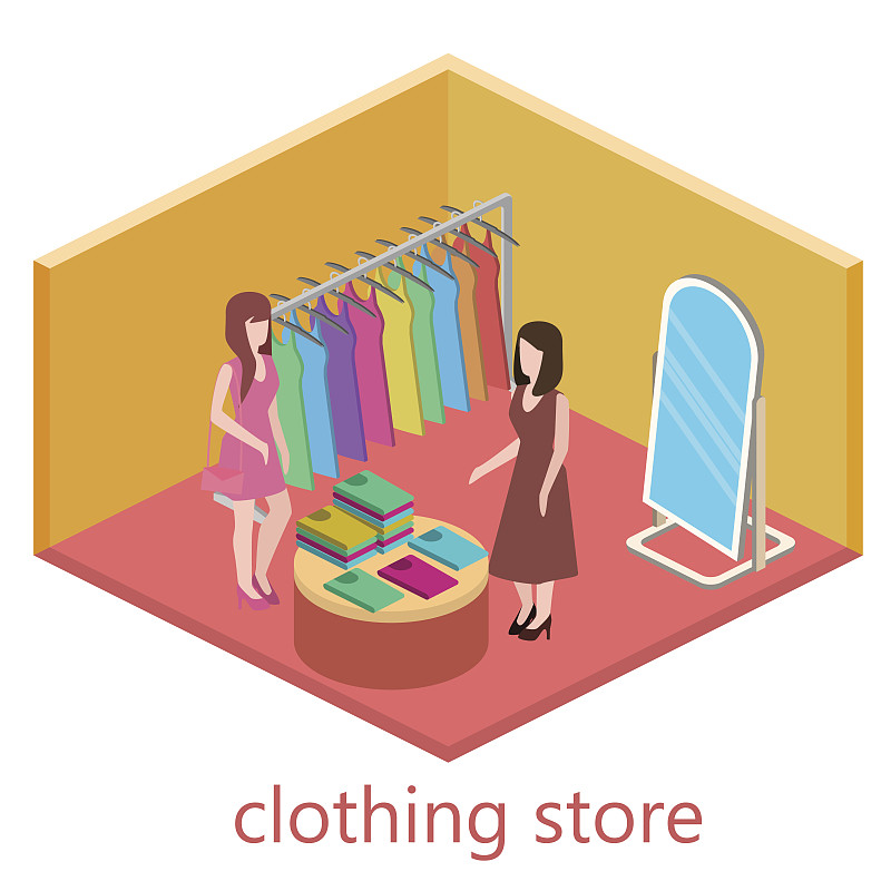 等距室内的服装店
