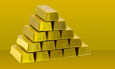 堆叠金条作为金融概念