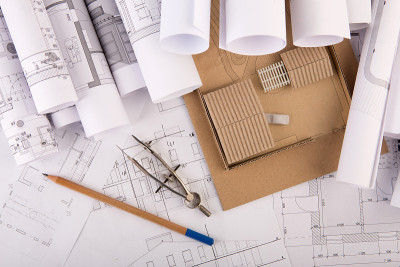 建筑师工作场所-施工图，比例模型和工具