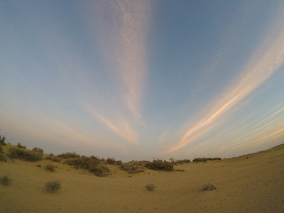 美丽的日落天空在Jaisalmer