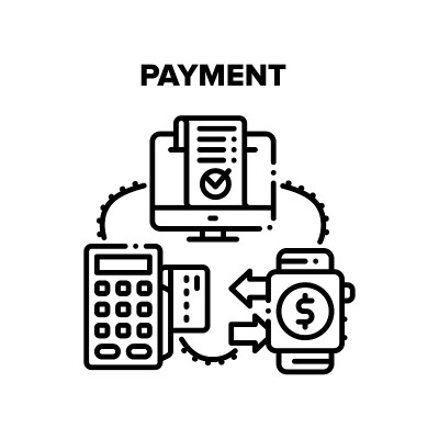支付设备向量黑色插图