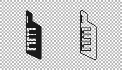 黑色的Keytar图标孤立的透明背景。乐器。向量