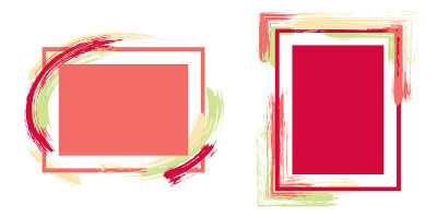 Advert frames with paint brush strokes vector coll
