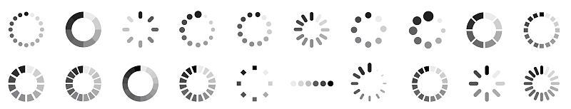 Loading icon set. load. Circle loader collection. 