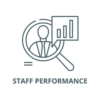 Staff performance vector line icon, linear concept
