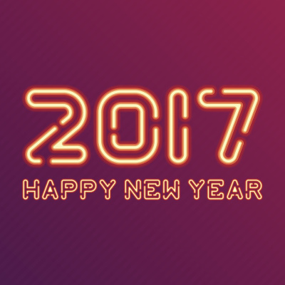 新年设计霓虹人物。