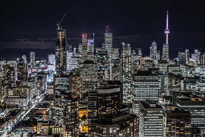 多伦多市中心的夜晚