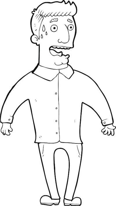 线画漫画紧张的人