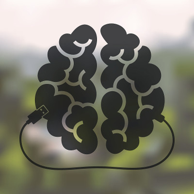 模糊背景上的Usb图标