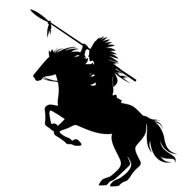 美国印第安人首席骑手剪影