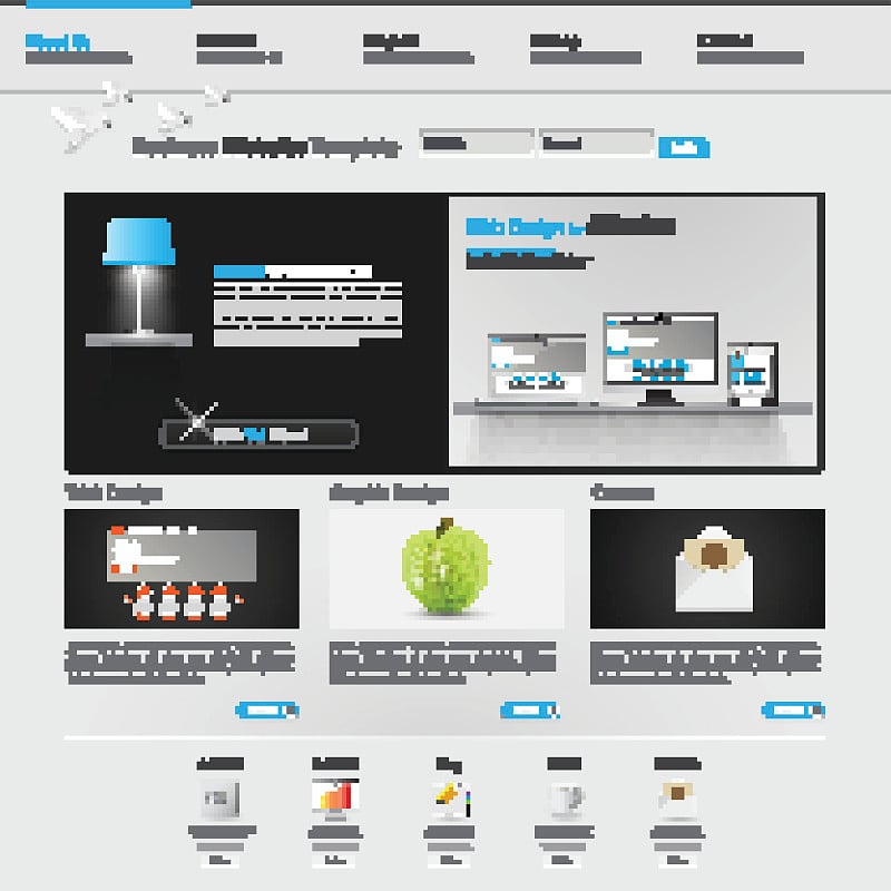 商业网站模板设计矢量