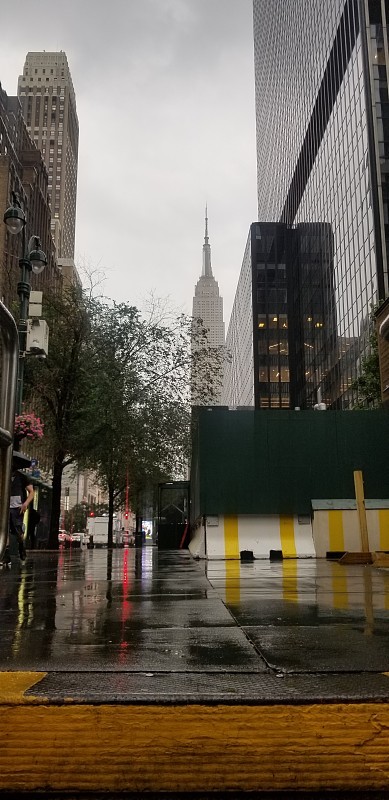 帝国大厦的雨景