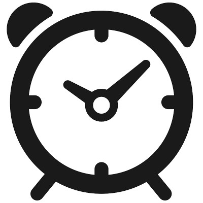 Alarm clock reminder flat vector icon