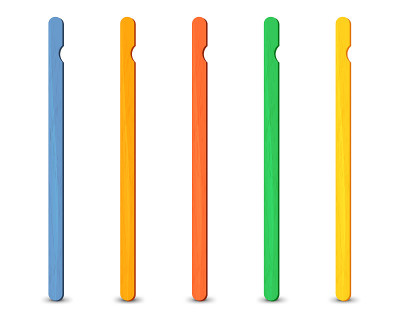 一套现实的冰棒stircks。冰棍，矢量插图，夏季。