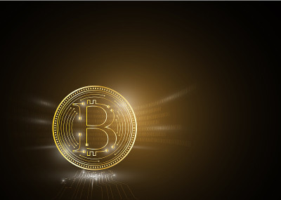数字货币符号和黄金电路