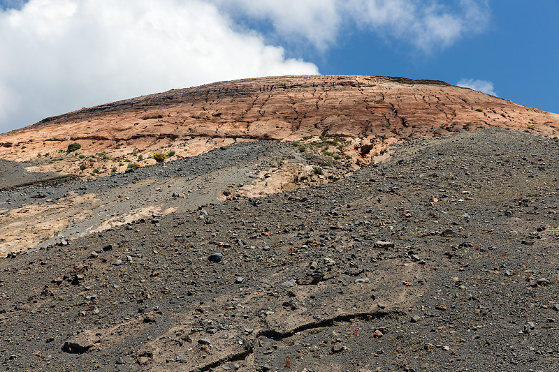 顶视图火山在火山，伊奥利亚群岛附近的西西里岛，意大利