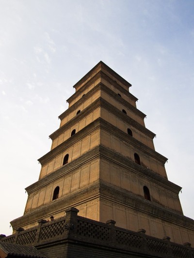 大雁塔或大雁塔是一座佛塔。它建于唐代652年，最初有五层。中国陕西省西安市2018年的10月22日。