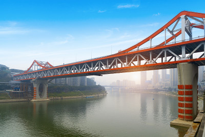 长江大桥和重庆城市风景