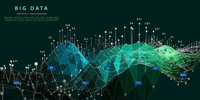 Big data. Abstract visualization polygonal algorit