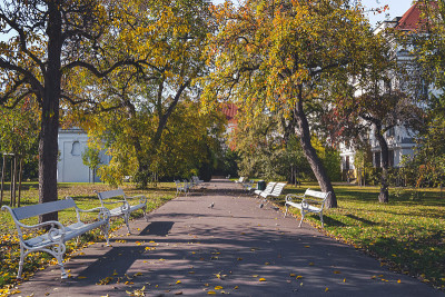 Vojanovy Sady, Park，布拉格，捷克共和国，秋天