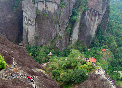 从武夷山山顶，福建，中国的风景