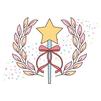 可爱的魔杖星丝带公主芭蕾舞女孩