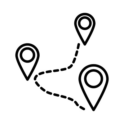 路线位置图标设计矢量模板插图