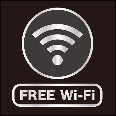 高级免费wifi图标。矢量图像的银设计。