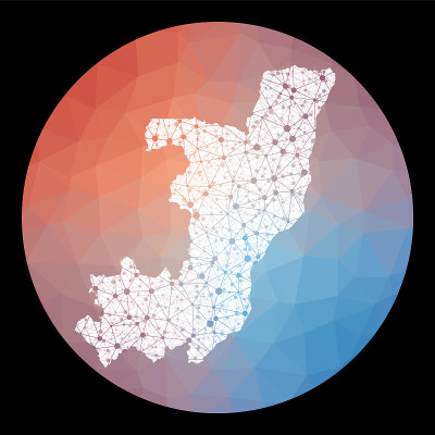 矢量网络刚果地图。