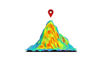 旅行点的山3D渲染