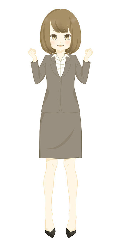 穿西装的女人做着勇敢的姿势
