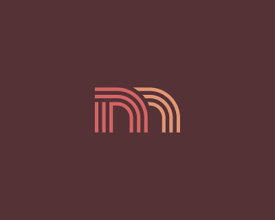 行字母m标志型。抽象移动通风标志图标设计