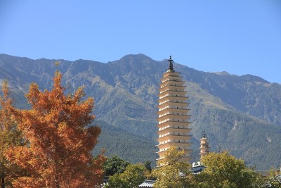 中国云南大理崇生寺的秋景