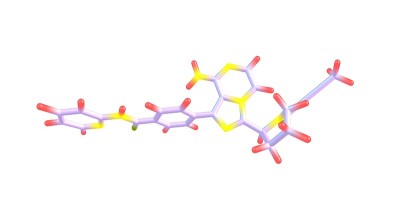 Acalabrutinib分子结构分离于白色上