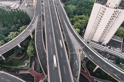 城市公路、立交桥鸟瞰图