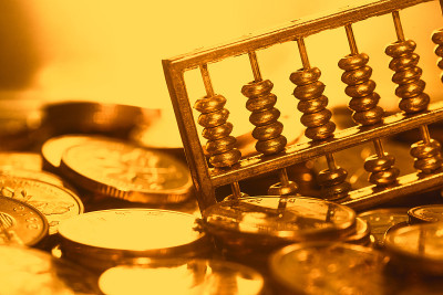 金算盘放在金币上