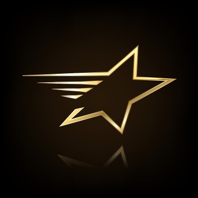 金色的星星标志向量优雅的风格