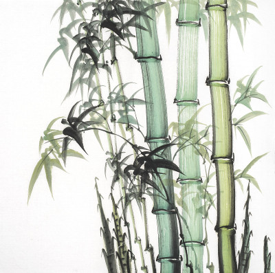 竹水墨画