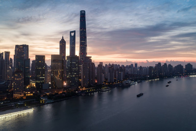 上海外滩鸟瞰图