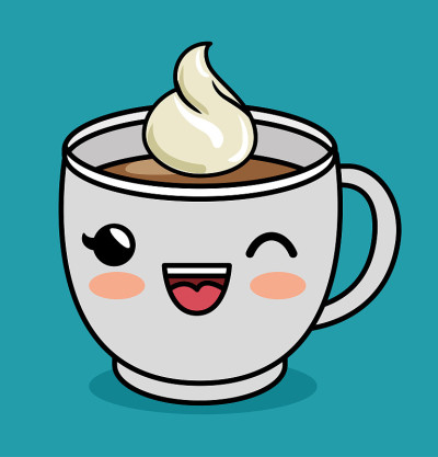 樱桃杯咖啡卡哇伊与奶油