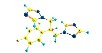 氟康唑分子结构在白色上分离