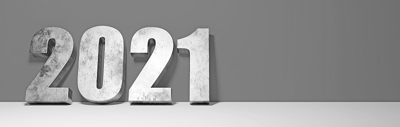 新年快乐。在2021年开始。三维演示
