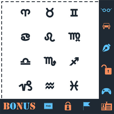Zodiac icon flat
