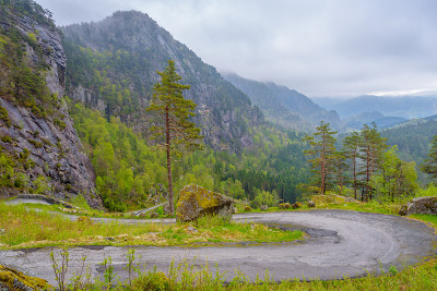 Tronåsen挪威Moi和Flekkefjord之间的古道和受保护的路线