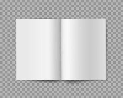 Open book. Realistic blank empty booklet, brochure