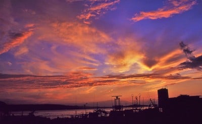 淡水，日落，七彩天空