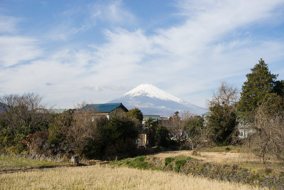 佐野市和富士山的乡村景观