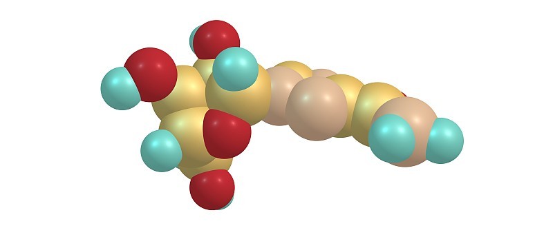 分子结构孤立在白色上