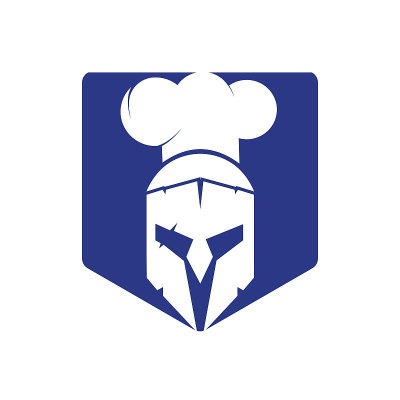 斯巴达厨师矢量logo设计模板。